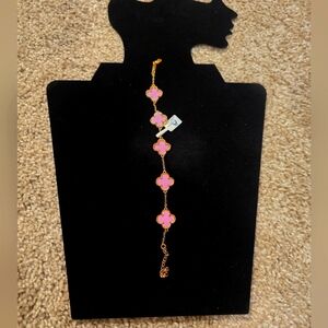 21kgp Dubai Jewelry - Elegant Pink and Gold Bracelet